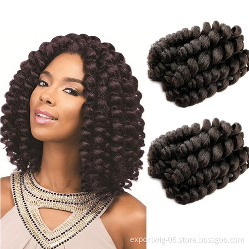 Wholesale 2x Value Afro Bounce Twist Model braiding 8inch Wand Curl Crochet Braid Synthetic Hair for America